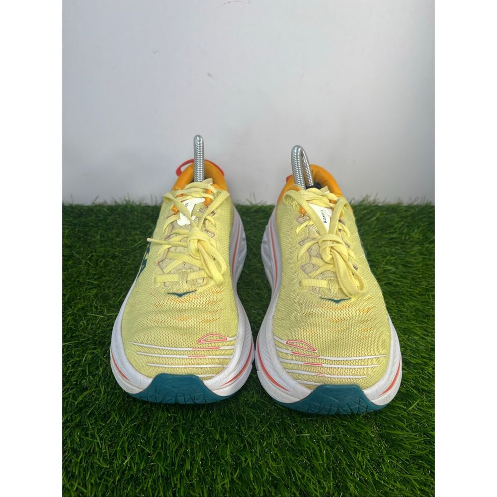 HOKA Bondi X Women’s Size 8B Yellow Orange Carbon Fiber Running Shoes - Picture 2 of 9